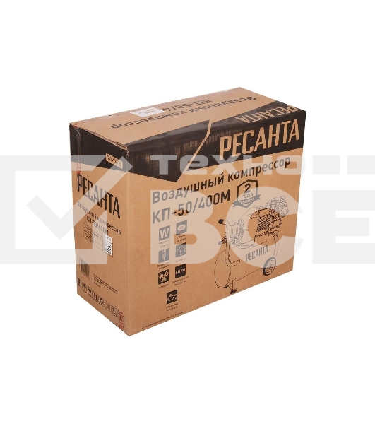 Компрессор поршневой Ресанта КП-50/400М масляный 400л/мин 50л 2500Вт красный/черный