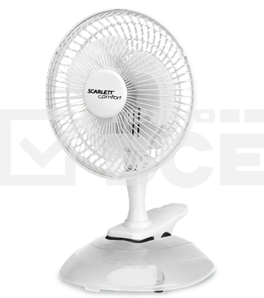 Вентилятор настольный Scarlett SC-DF111S01 25Вт скоростей:2 белый