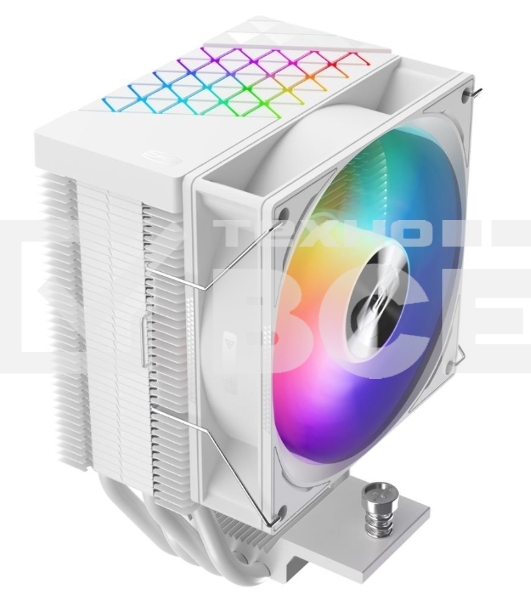 Кулер PCCooler R400 ARGB белый 92мм алюминий+медь 2200rpm 30db 4-pin 180W 133мм