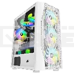 Компьютерный корпус 1STPLAYER FIREBASE X3-M белый, mATX, TG, 4x120мм LED fans inc., фото 1