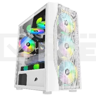 Компьютерный корпус 1STPLAYER FIREBASE X3-M белый, mATX, TG, 4x120мм LED fans inc.