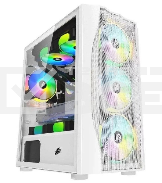 Компьютерный корпус 1STPLAYER FIREBASE X3-M белый, mATX, TG, 4x120мм LED fans inc.