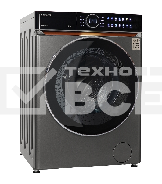 Стиральная машина HIBERG i-DDQ10 - 814 Sd Темно-серый загр. фронтальная макс.: 8 кг 1400 об/мин класс: А+++