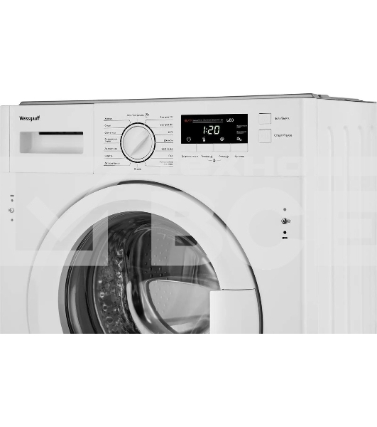 Встраиваемая стиральная машина Weissgauff WMI 6147 Inverter Steam класс:A+++, загрузка до 7кг, отжим:1400об/мин, белый