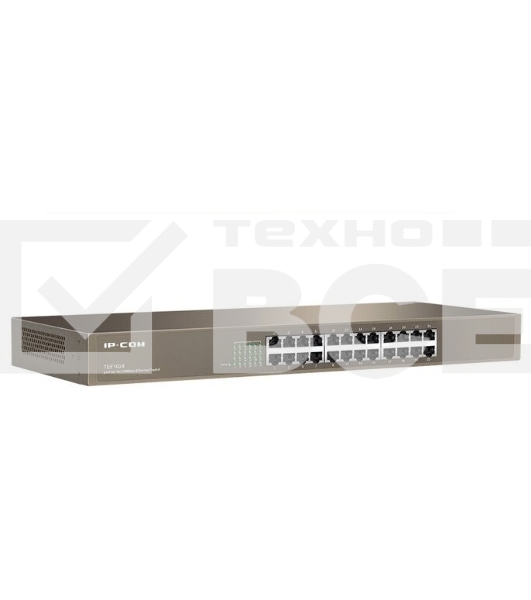 Коммутатор неуправляемый IP-COM F1024 24 порта, 24x100 Мбит/с, установка в стойку, металлический корпус