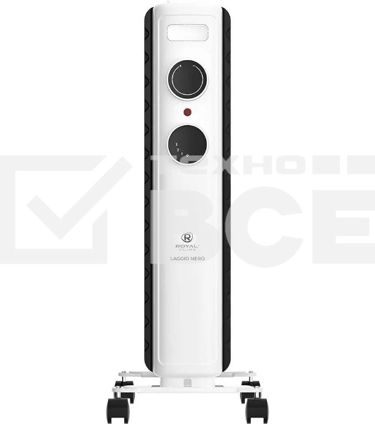 Обогреватель масляный Royal Clima Laggio Nero ROR-LN9-2000M, с терморегулятором, 2000Вт, 8 секций, 3 режима, белый/серый