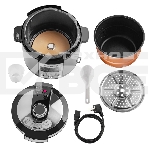 Скороварка-мультиварка электрическая Endever Vita-150 стальной, 1200 Вт, 6 л, 14 авторежимов работы, книга рецептов, фото4