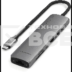 Док-станция (USB-хаб) Satechi ST-P7SM 7-in-1 USB-C Slim Multiport Adapter with Ethernet (Type-C,HDMI, 2xType-A, SD,microSD, RJ-45), до 80 Вт серый, фото 1