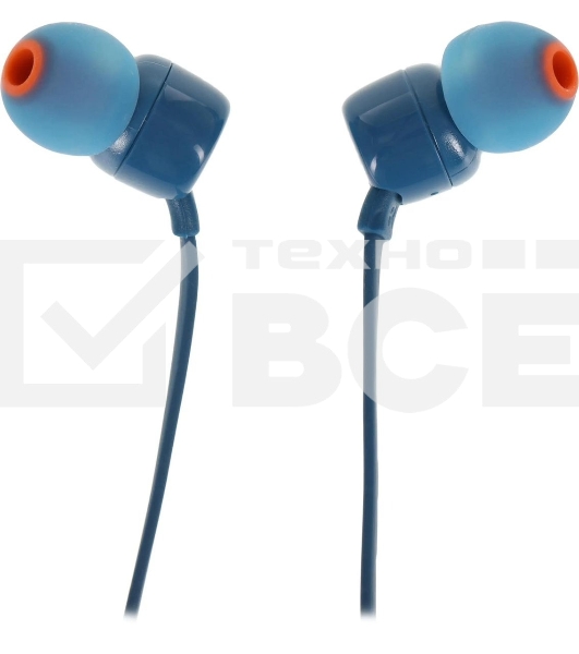Наушники JBL Tune 110, 3.5 мм, внутриканальные, синий