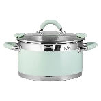 Кастрюля LARA LR02-540 MINT 16x9 см, 1,7 л, носик, индукционное дно, крышка с бортом, полипропилен, силикон, нержавеющая сталь, фото 1