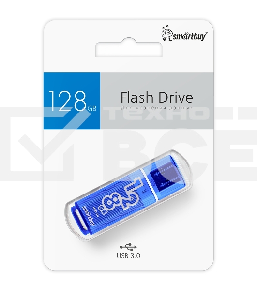 Флешка USB 3.0 Flash 128 Gb SmartBuy Glossy Dark Blue (SB128 GbGS-DB)