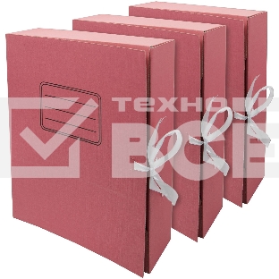 Папка архивная 2 завязки Silwerhof микрогофрокартон корешок 75мм A4 красный (упак.:3шт)