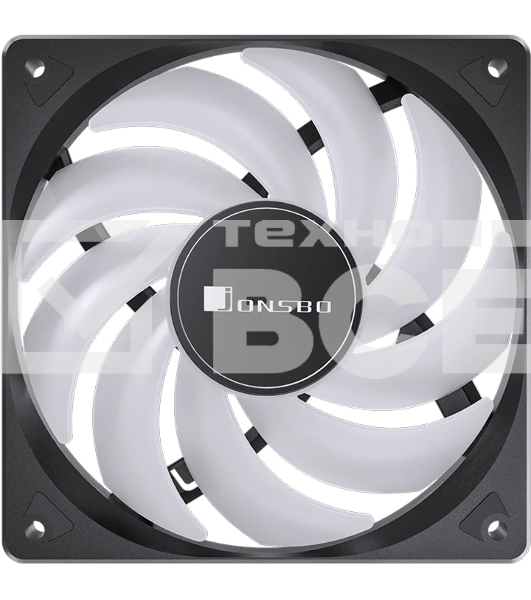 Вентилятор для корпуса JONSBO SL-120C (120x120x25мм, 4-pin PWM, FRGb, 59.48CFM, 32.0dBA, 1500RPM, черный)