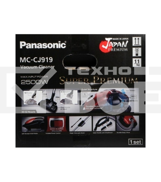 Пылесос Panasonic MC-CJ919R красный, 2500 Вт, уборка сухая, пылесборник мешок 6 л
