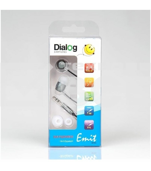Наушники проводные Dialog EP-F57 серый, внутриканальные, Jack 3.5 мм
