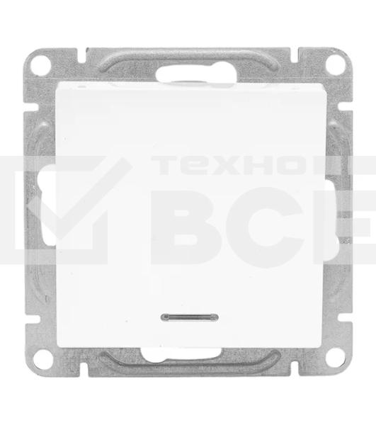 Механизм выключателя EKF UP1-SWW-14 одноклавишный, с подсветкой, белый Эпика