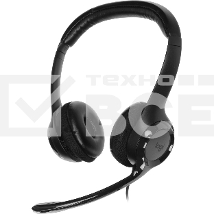 Гарнитура проводная Logitech Headset H390 USB черный