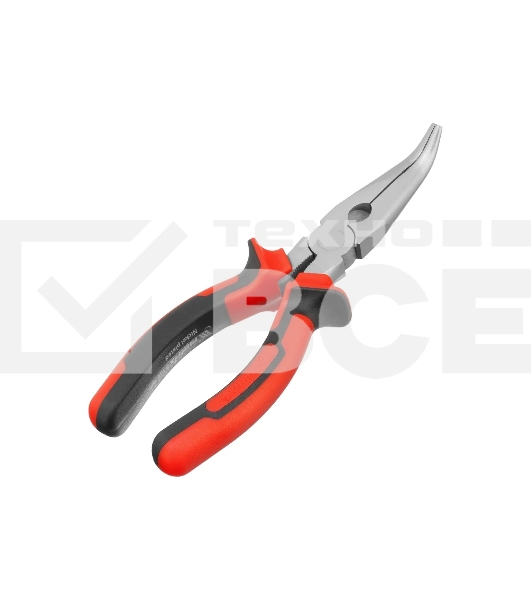 Длинногубцы Matrix 17422 NICKEL 180 мм, изогнутые никелированные, двухкомпонентные рукоятки