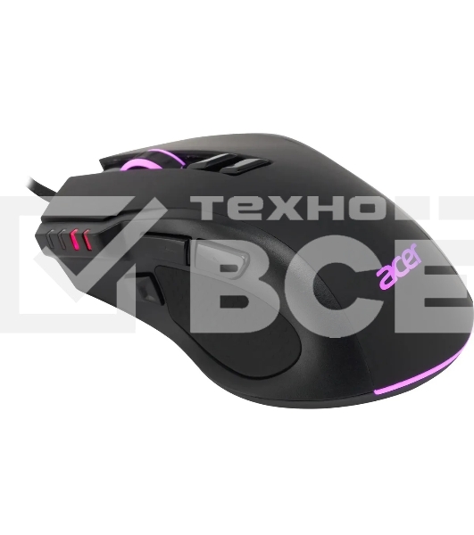 Мышь проводная Acer OMW150 черный, 4800 dpi, USB, кнопки - 8