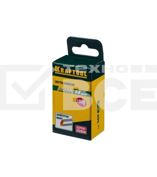 Скобы для степлера KRAFTOOL 14 мм широкие тип 140, 1000 шт