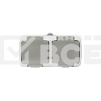 Розетка EKF Мурманск EFR16-129-30-54 2-местная 16А с заземлением с крышкой IP54 серый с защитными шторками, фото5