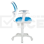 Кресло компьютерное Бюрократ CH-W797/LB/TW-55 TW-55 голубой, спинка сетка, сиденье голубой, пластик белый, фото11