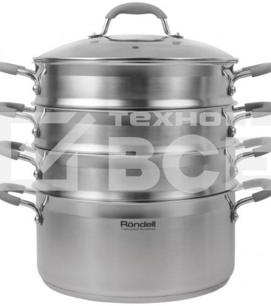 Пароварка Rondell RDS-1103 26см. 3 перфорированных уровня (5,5 л - нижний ярус)