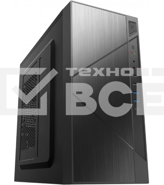 Компьютерный корпус с блоком питания 450Вт. Case Forza mATX case, black, w/PSU 450W 12cm, w/2xUSB 2.0, w/2xUSB 3.0, w/1xType-C (USB 2.0), w/pwr cord, w/o FAN