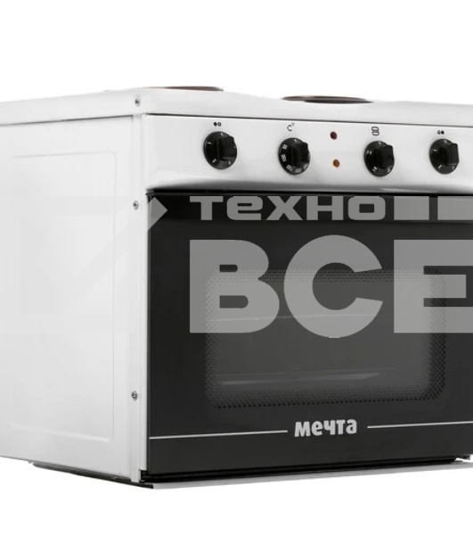 Плита электрическая Мечта 15М белый, конфорок 2 шт, духовка 25 л, 50 см x 47 см x 43 см