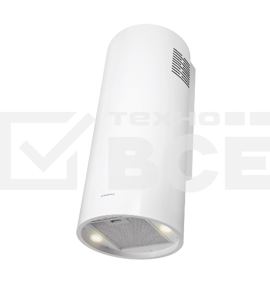 Вытяжка островная Maunfeld Drum Wall 35, белый, 32.5 см, 850 куб. м/ч, 48 дБ