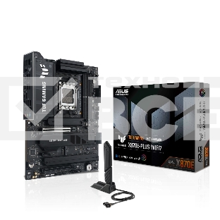 Материнская плата ASUS TUF GAMING X870E-PLUS WIFI7, AM5, AMD X870E, 4xDDR5, 4xSATA, 4xM.2, 1xPCIe 5.0 x16, 1xPCIe 4.0 x4, 1xPCIe 3.0 x1, 1xHDMI, 1x2.5Gb LAN, Wi-Fi 7, Bluetooth 5.4, 2xUSB-C 40Gbps, 3xUSB-A 10Gbps, 4xUSB-A 5Gbps, 4xUSB-A 2.0, 3x3.5 мм, 7.1