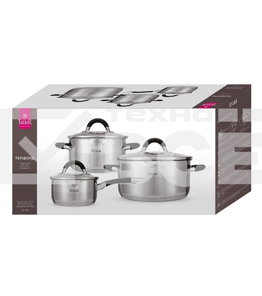 Набор посуды TalleR TR-17190 Телфорд 6 пр. Подходит для всех типов плит (включая индукционную).