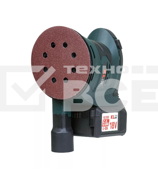 Эксцентриковая шлифовальная машина аккумуляторная KLPRO KLEZ18-50 (18В, Li-ion-2шт, 5.0А·ч, ЗУ 4,5А)