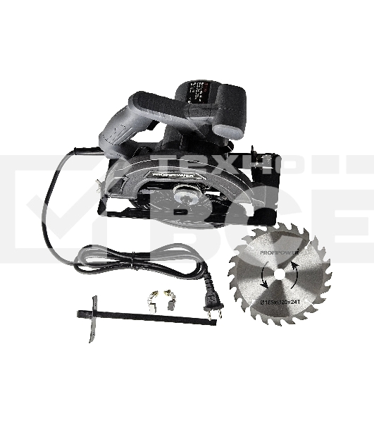Пила циркулярная ProfiPower ДП-185 (1200Вт, 5500об/мин, диск 185х20мм, пропил 42/60мм, 45°) E0265