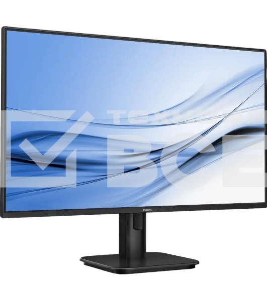 Монитор 27' Philips 27E1N1200A IPS 1920x1080, 100 Гц, 4 мс, 16:9, 300 кд/м², HDMI 1.4, DP 1.2, VGA, 3.5 мм, динамики (2x2 Вт), черный