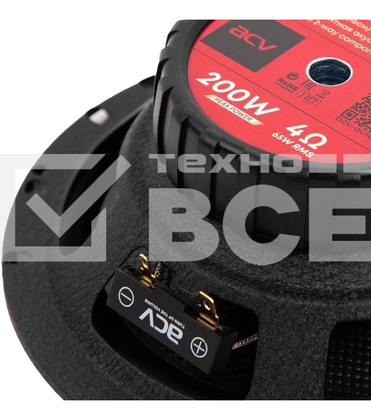 Колонки автомобильные ACV PG-6.2S 200Вт 92дБ 4Ом 16см (6.5дюйм) (ком.:2кол.) компонентные двухполосные