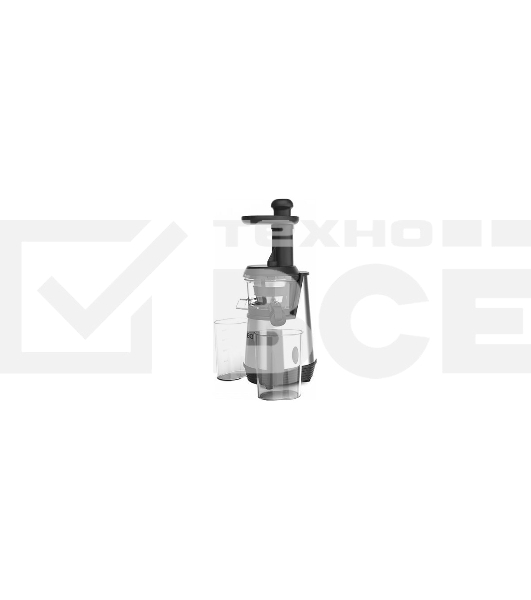 Соковыжималка BQ J2003 чёрный/стальной, шнековая вертикальная, 200 Вт, 600 мл, электронное, реверс