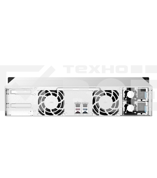 Сетевое хранилище без дисков SMB QNAP TS-1273AU-RP-8G NAS 12 HDD trays, 2x 2.5 GbE, rackmount, 2 PSU. 4-core AMD V1500B  2,2 GHz , RAM 8 GB (8 GB UDIMM DDR4 (1 x 8 GB) up to 32 GB (2 x 16 GB)). W/o rail kit RAIL-B02