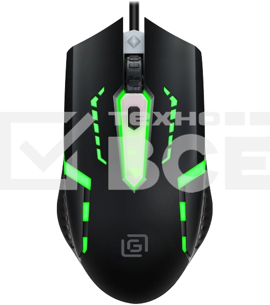 Мышь проводная Oklick 398G черный, 2400 dpi, USB, кнопки - 4