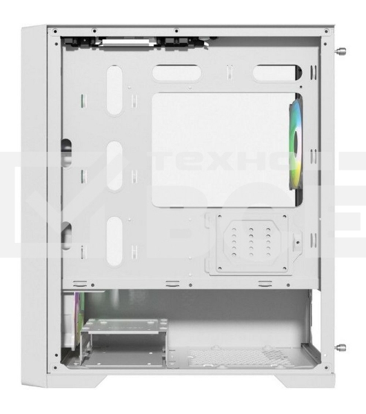 Компьютерный корпус Powercase ByteFlow Micro White, Tempered Glass, 4х 120mm ARGB fans, ARGB HUB, белый, mATX  (CAMBFW-A4)
