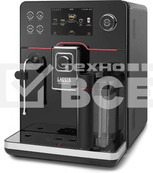 Кофемашина автоматическая Gaggia RI9781/01 NEW ACCADEMIA GLASS чёрный, молотый/зерновой, 1.6 л, 1900 Вт, 15 Бар