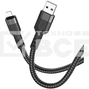 Кабель Hoco U110 iP USB (m)-Lightning (m) 1.2м черный коробка
