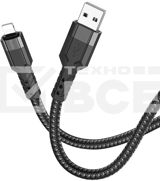 Кабель Hoco U110 iP USB (m)-Lightning (m) 1.2м черный коробка