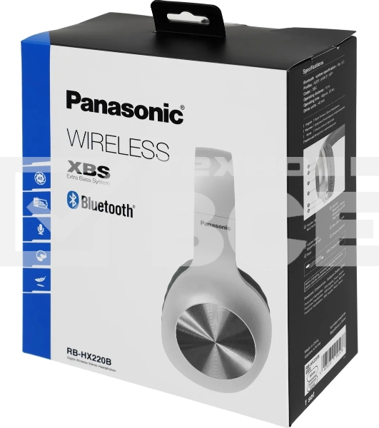 Наушники Panasonic RB-HX220BEES серебристый Полноразмерные Bluetooth наушники с усиленным басом