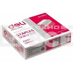 Скобы для степлера 23/23 Deli E0014 оцинкованные кор.карт. (упак.:1000шт.)