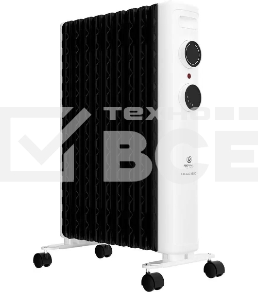 Обогреватель масляный Royal Clima Laggio Nero ROR-LN9-2000M, с терморегулятором, 2000Вт, 8 секций, 3 режима, белый/серый