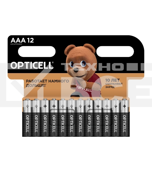 Элемент питания алкалиновый AAA/LR03 (блист. 12шт) Basic Opticell 5051011