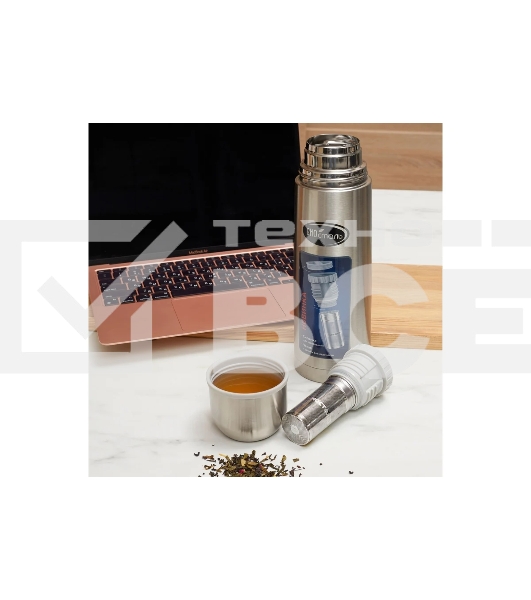 Термос БИОСТАЛЬ NB-500BZ 0.5 литра, с ситечком и чехлом, стальной