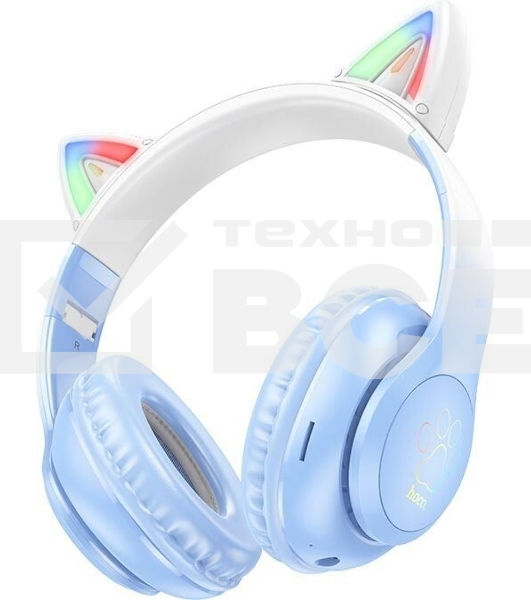 Беспроводные/проводные наушники Hoco W42 синий, накладные, Bluetooth + проводной, до 10 ч.