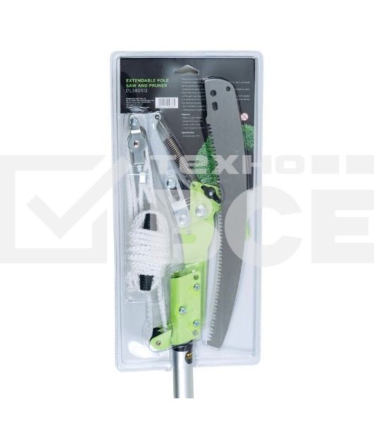 Выдвижная шестопильная пила и секатор Deli DL580512, 4 шкива, сталь SK5, длина лезвия 290 мм, телескопическая рукоятка